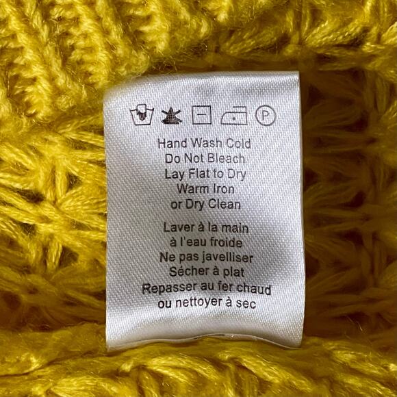 Heartloom yellow cable knit open-stitch sweater, size S - Picture 9 of 10